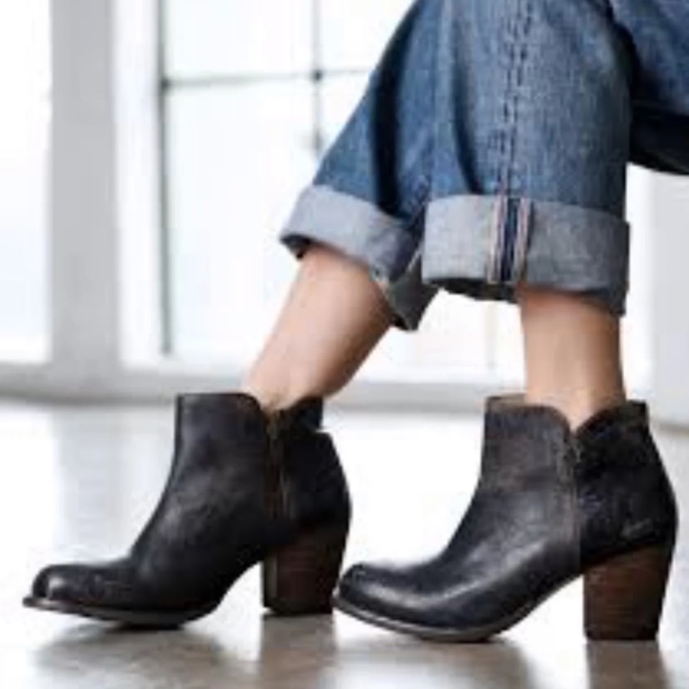 Black distressed BedStu booties